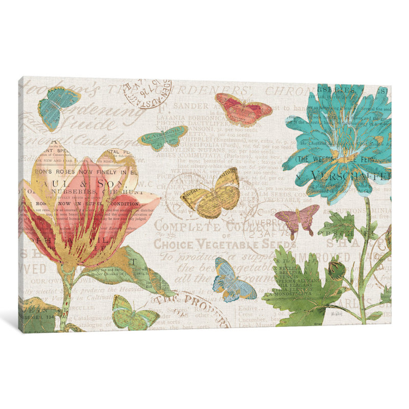 Bibliothèque Botanical I par Katie pertiet - reproduction d'art sur toile tendue, H 16 po x l 24 po x P 1 po, Blanc