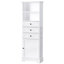 Grande armoire de rangement blanche avec 3 tiroirs et tablettes réglables pour salle de bain, bureau, bureau et intérieur, panneau de fibres à densité moyenne avec finition peinte-1504543509