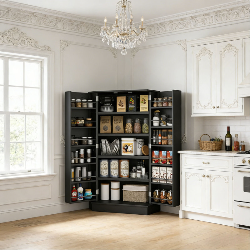 Armoire de cuisine moderne, armoire de cuisine, Noir