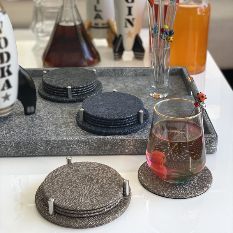Stingray Rd Coaster Set, Charcoal