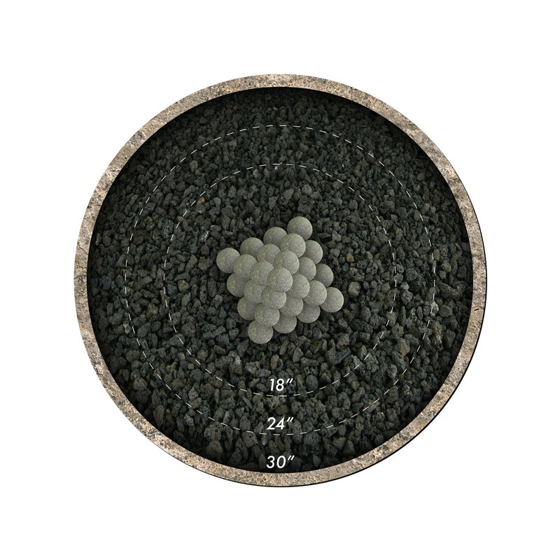 Ensemble de foyer d’extérieur à billes fire, Gris anthracite moucheté