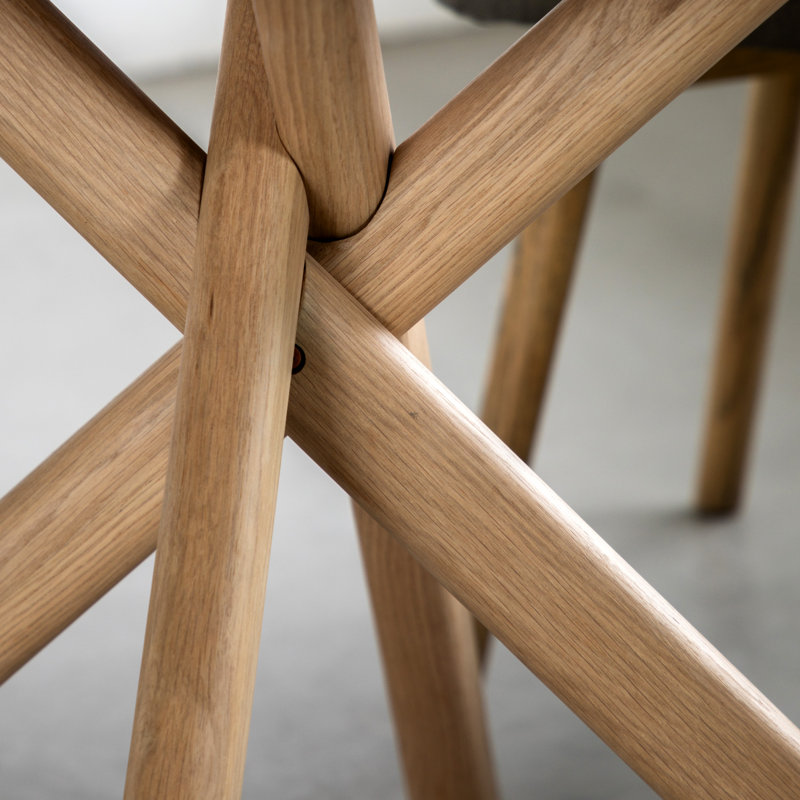 Round Solid Wood Base Dining Table