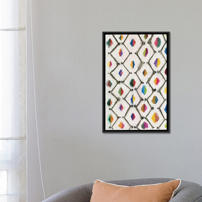 «Honeycomb», impression sur toile, H 26 po x l 18 po x P 1,5 po, Toile avec cadre noir, Pas de tapis