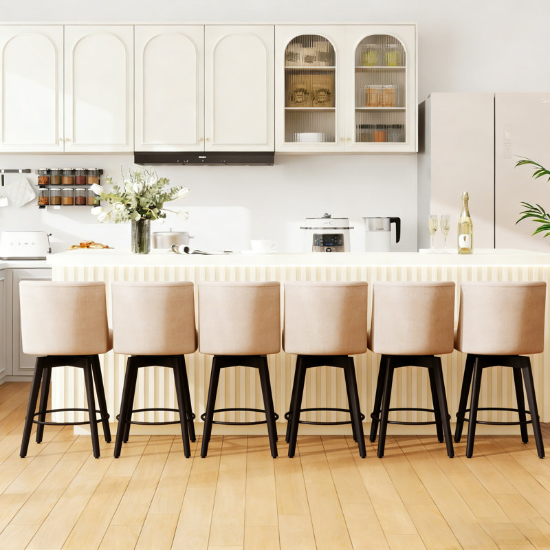 Tabouret de bar rotatif 26 po, Beige