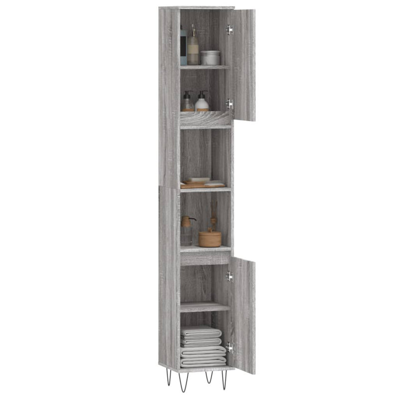 Milla Linen Cabinet, Grey Sonoma