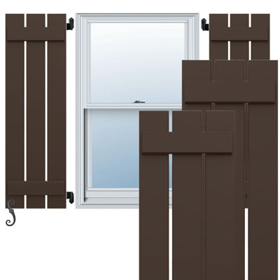 Volets en composite à deux planches EnduraCore l 11 1/4 po x H 61 po, brun raisin (par paire - quincaillerie non incluse)