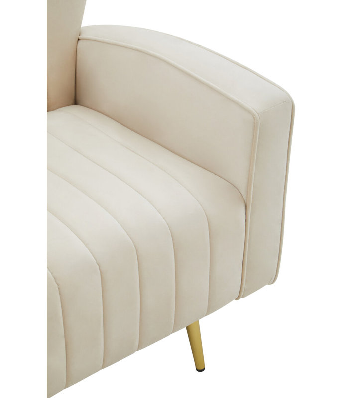 Velvet Armchair, Beige