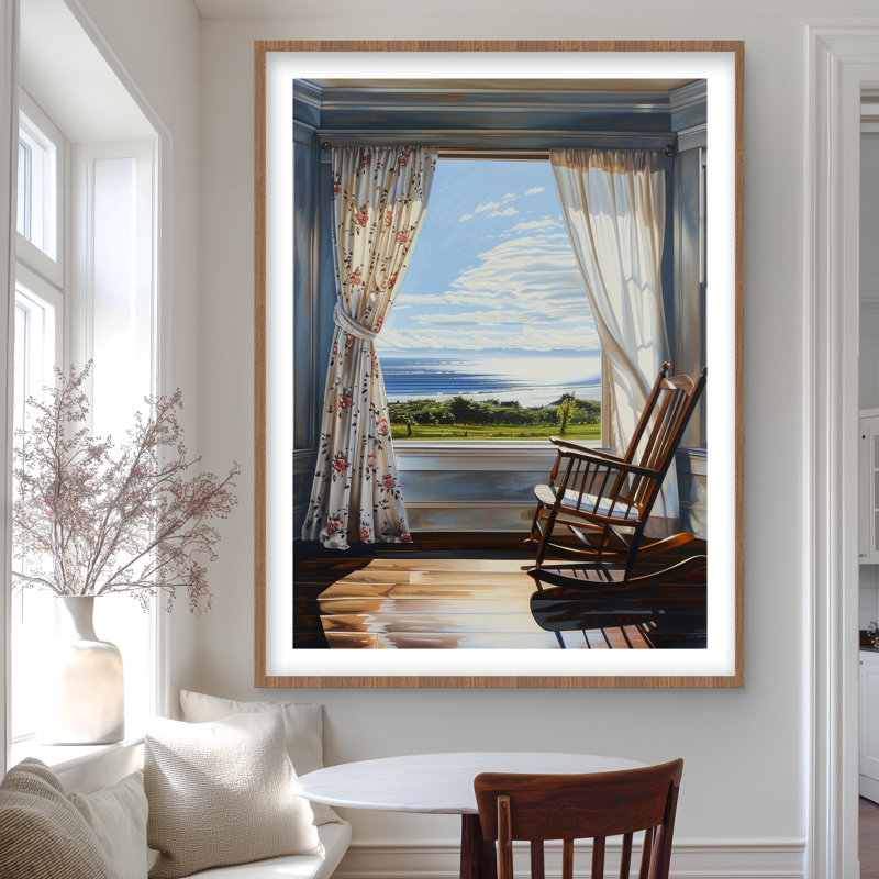 The Window - reproduction encadrée avec passe-partout pour la décoration intérieure, H 48 po x l 36 po, Brun