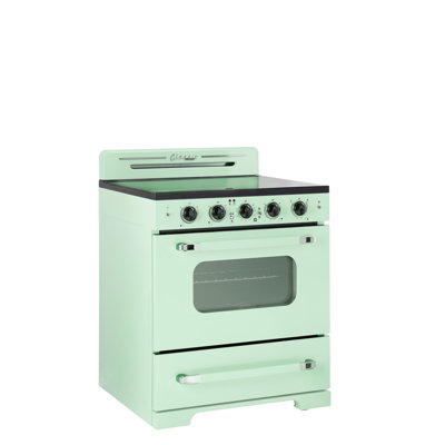 Classic Retro 30" 5 Element 3.9 cu. ft. Freestanding Electric Glass Top Range with Convection Oven