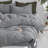 MooMee Duvet Cover Set with Zipper Closure & 8 Interior Ties 100% Washed Cotton Twill Soft Linen Like Textured-107383173-107383181