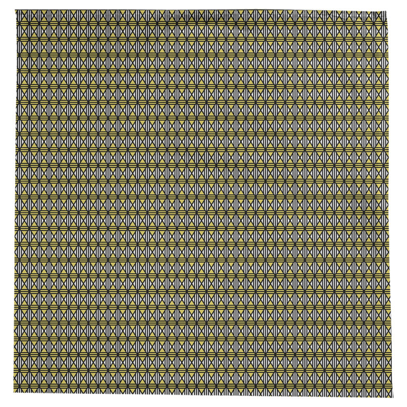Leffel Lined Diamonds Tablecloth, Black/Yellow