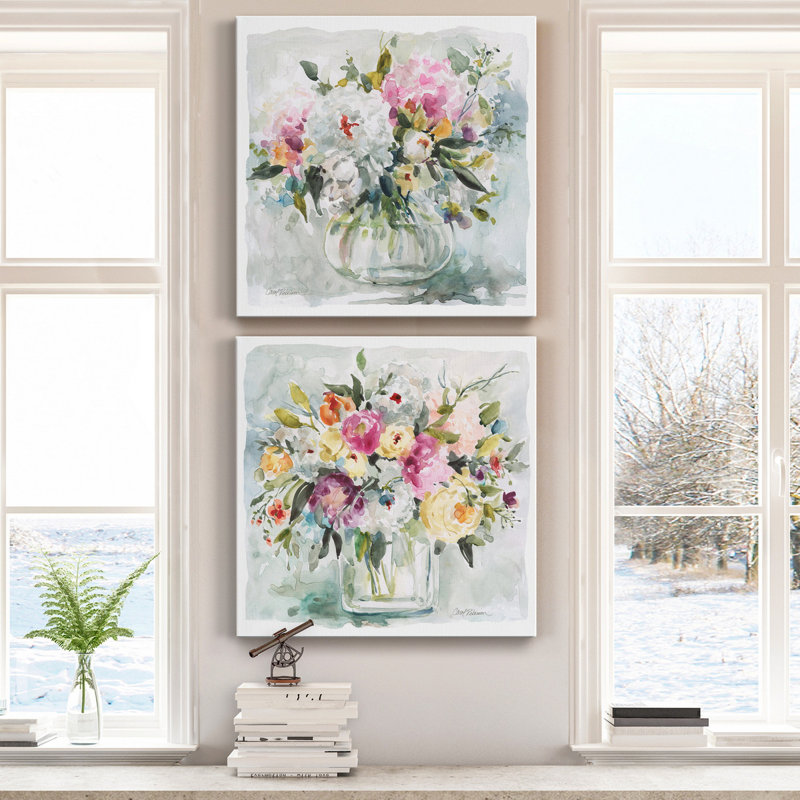 Casual Arrangement I - Ensemble de 2 reproductions d'art sur toile tendue, H 16 po x l 32 po x P 1 po