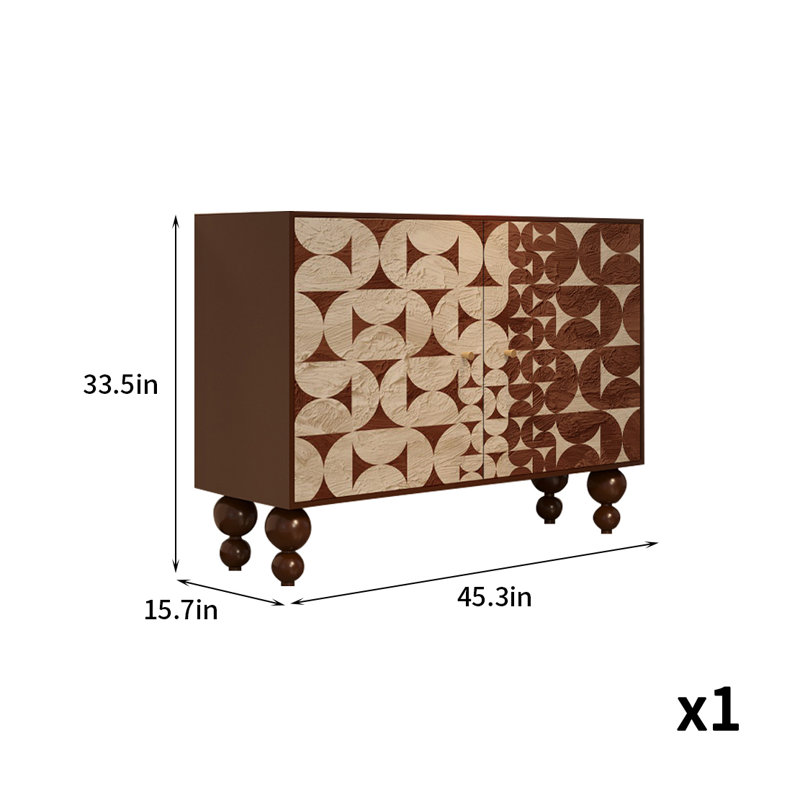 Armoire d'appoint moderne en bois massif, Brun
