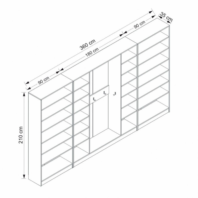 Nichlas 360cm Closet System