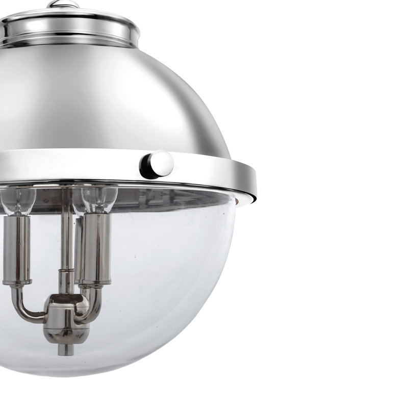Luminaire suspendu 3 lumières Chambery, Nickel poli
