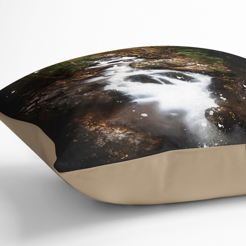 Woodland Stream Cushion with Filling, 55cm H x 55cm W x 20cm D, Stone