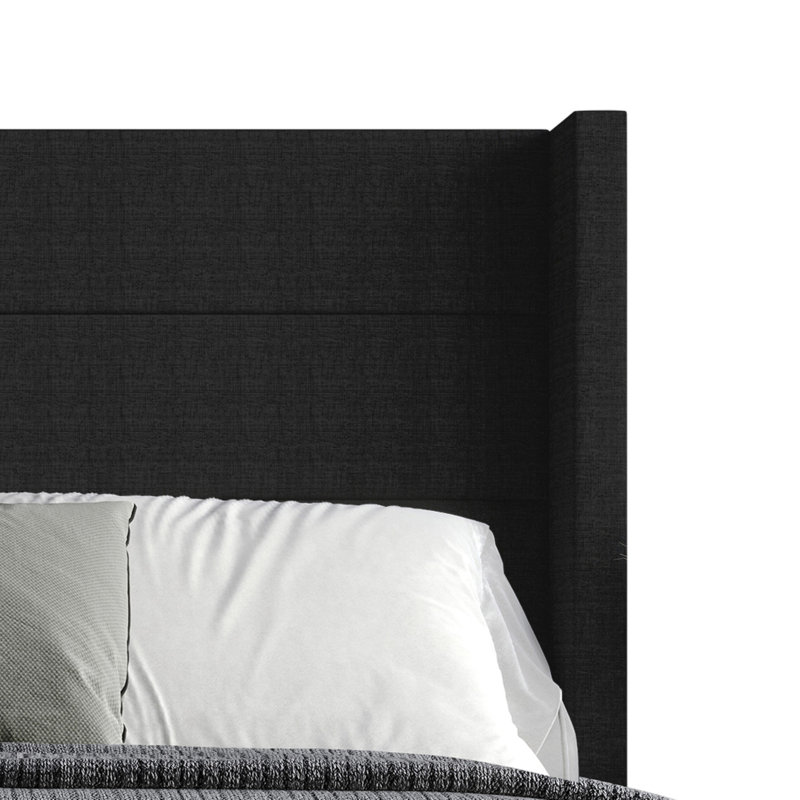Monterrey Upholstered Panel Bed, Black, Queen