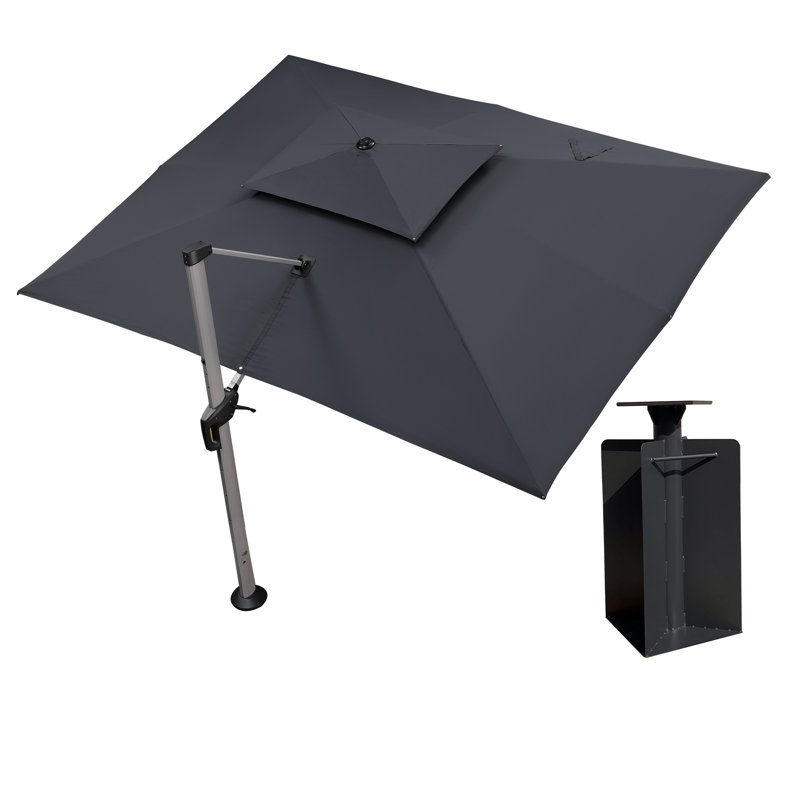Parasol en porte-à-faux rectangulaire avec base Gira Gira, Gris