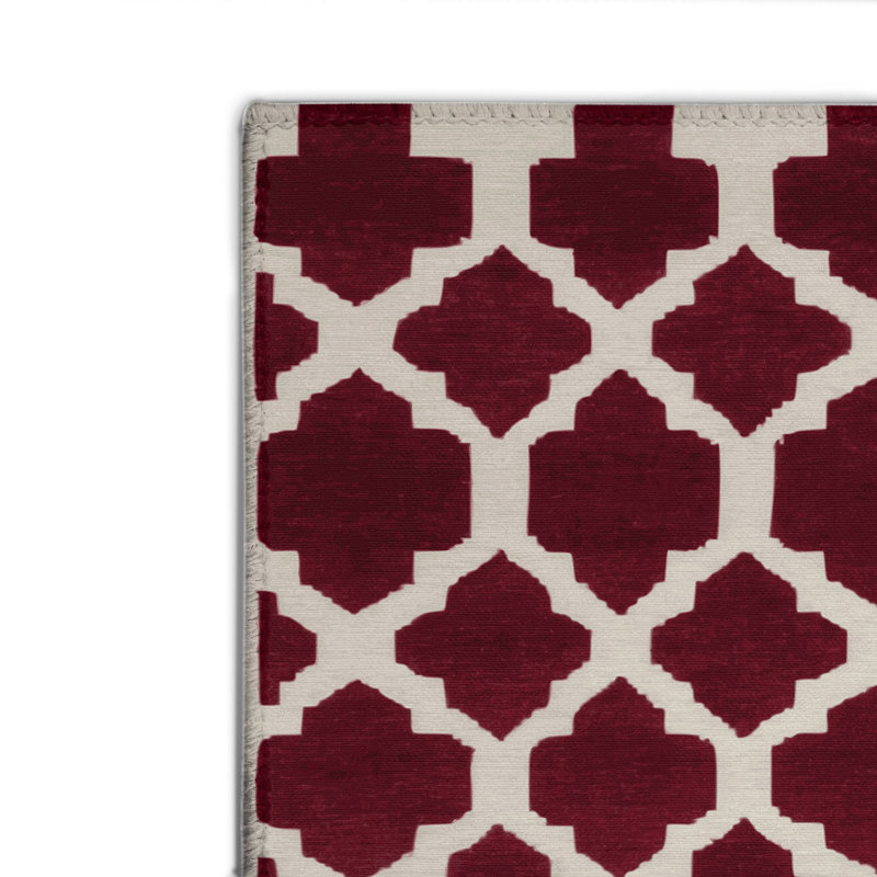 Tapis rouge intérieur et extérieur Trellis, Rectangulaire 2 pi x 3 pi