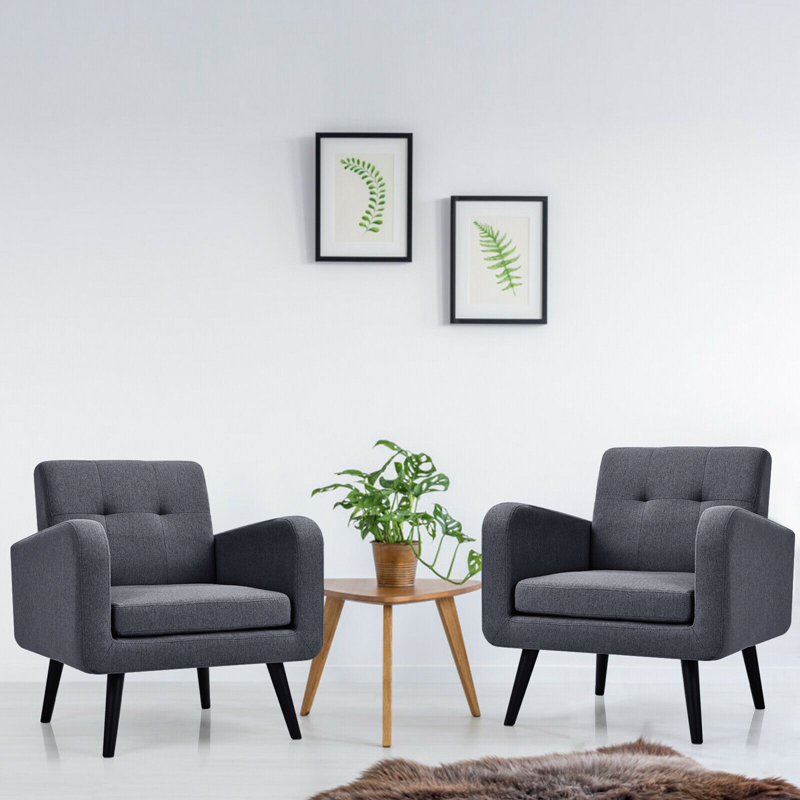 Fauteuil Bugrane, Mélange de lin gris