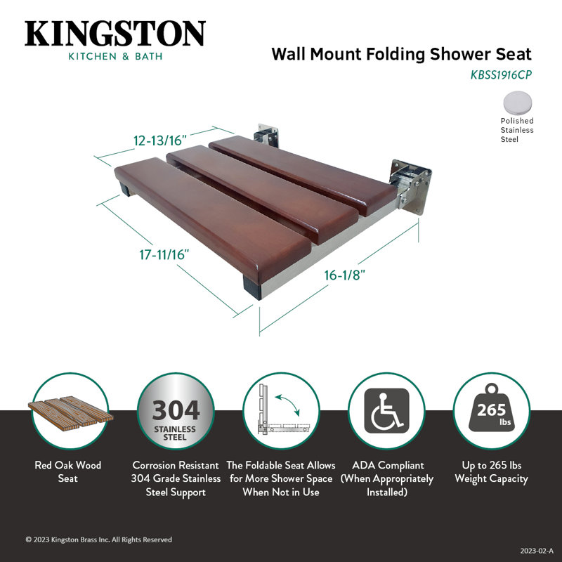 Chaise de douche, Acier inoxydable poli