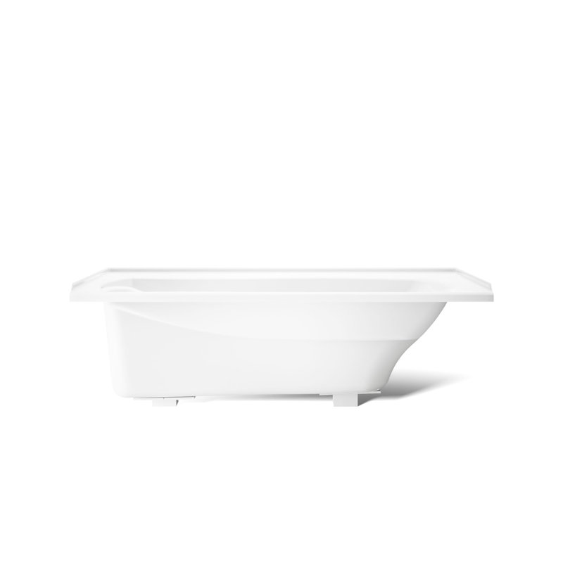 Mariposa 66" x 36" Drop In Soaking Bathtub, White, Left