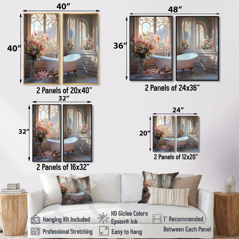 Impression sur toile pour salle de bain Ethereal Glow III - Large, 36" H x 48" W, Impression encadrée flottante, Black
