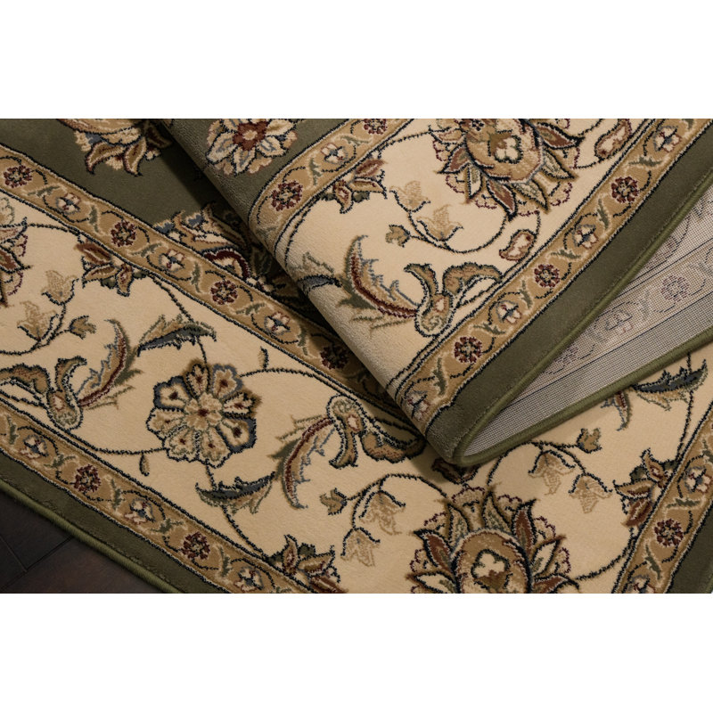 Tapis vert / ivoire Attell, Rectangle 2 pi x 3 pi 11 po