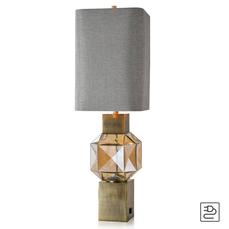 Lampe de table en or brossé antique 45,75 po Kaydee