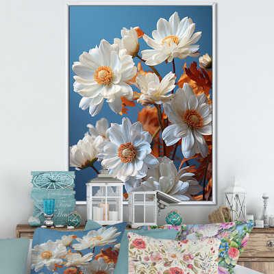 " White And Orange Daisy Floweret Delight "
