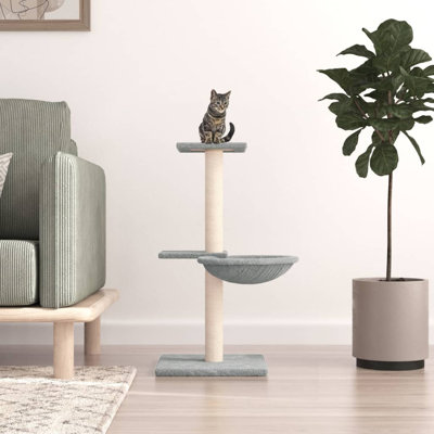 vidaXL Cat Tree Engineered wood, plush, sisal 28.3 in Durable