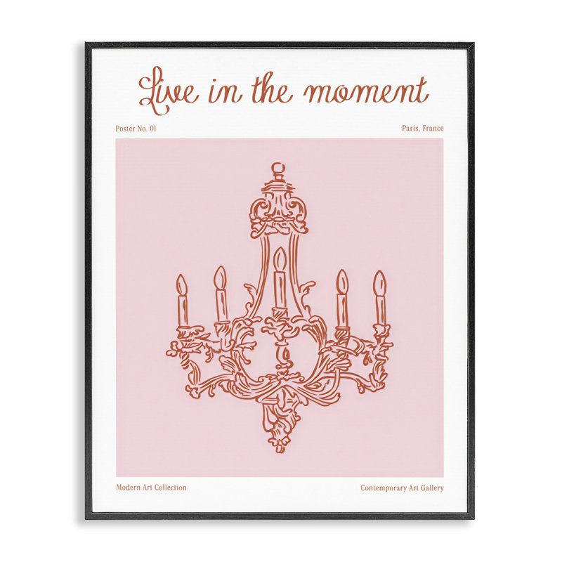 Lustre Live In The Moment, giclée encadrée, design par The Prints Vibe, 20 x 16, Midnight Black Giclee Framed