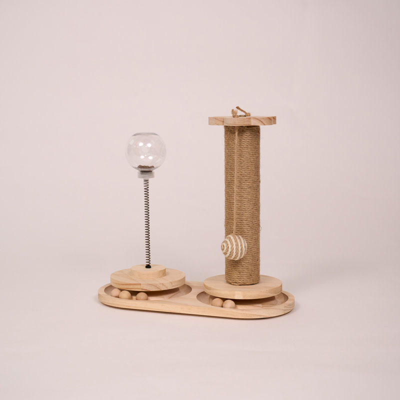 Natural Beige Sisal and Wood Cat Activity Center