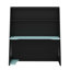Lit mezzanine double pleine grandeur avec bureau, tablettes multiples et lumière RVB-2043631185