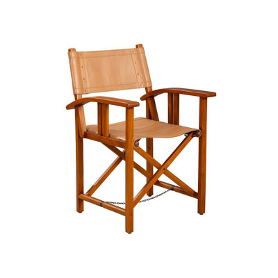 Balago Leather Folding Chair, Brown