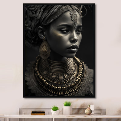 " African American Queen With Traditional Jewelry VII "