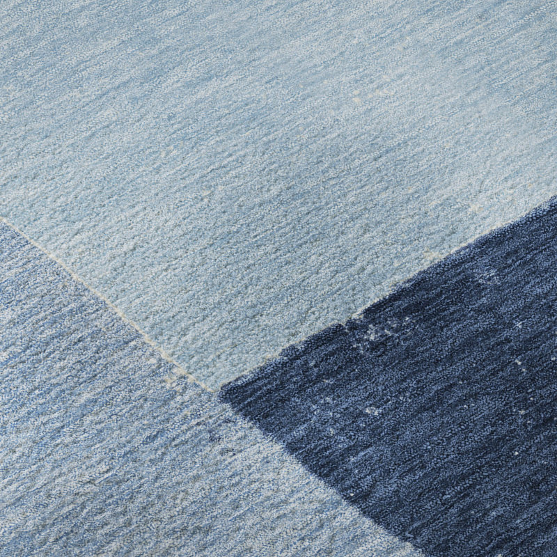 Tapis moderne lavable à la machine Premium, Bleu, Tapis de couloir 2 pi 3 po x 7 pi 6 po