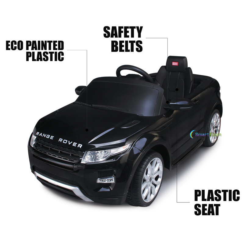 Black 12V Electric Ride-On Car with Remote Control and Music