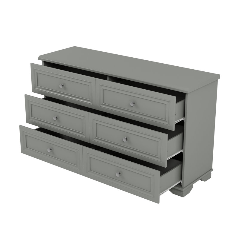 Commode 6 tiroirs, Gris