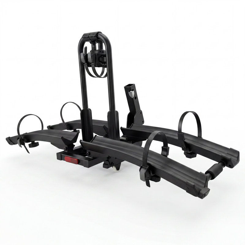 Porte-vélos électriques pour 2 vélos avec rampe Hitch, porte-vélo électrique Fat Tire d'une capacité de 200 lb pour récepteur de 2 po, conception pliable avec système anti-oscillation et inclinable