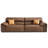 Brown Genuine Leather Modular Sofa cushion couch