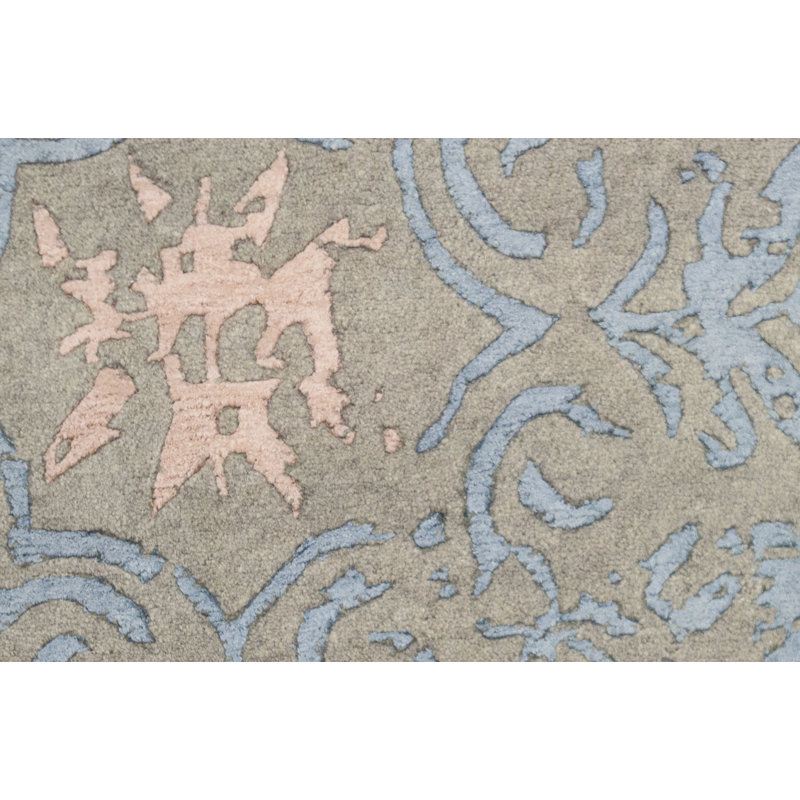 Ikat Area Rug in Gray/Light Blue/Beige