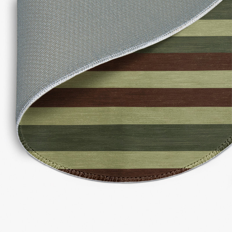 Tapis intérieur / extérieur brun HorizontalStripes, Rond 5 pi