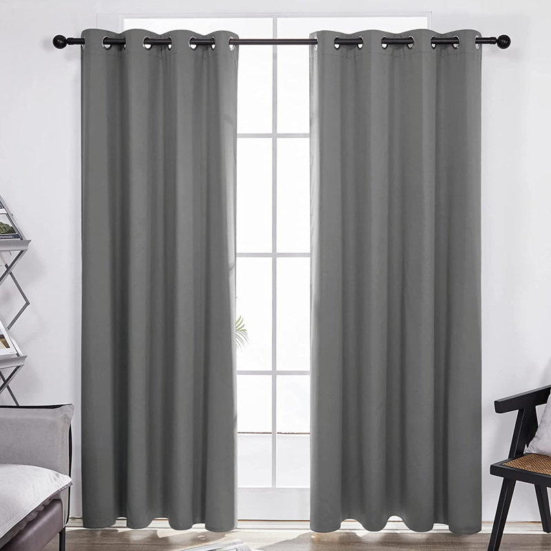 Penrith Blackout Curtain Pair, 52" W x 108" L, Light Gray