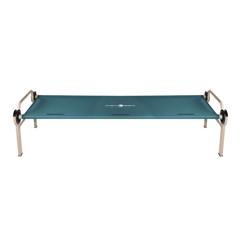 Green Adjustable Height Portable Camping Cot with Steel Frame