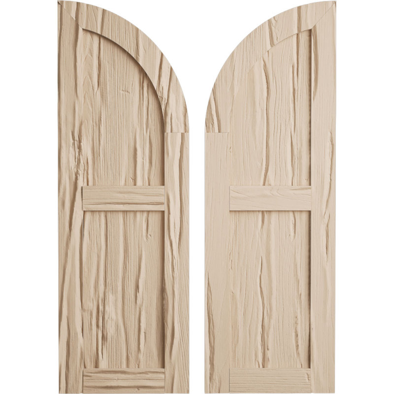 Timberthane deux panneaux plats égaux avec quarts de rideaux en faux arche (par paire), L 12 po, H 74 po