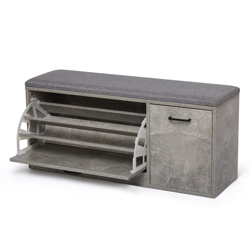 Banc de rangement avec coussin Modern, Gris