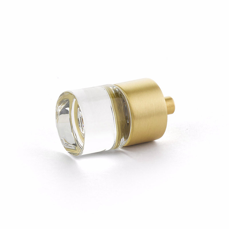 City Cylindrical Knob, Satin Brass