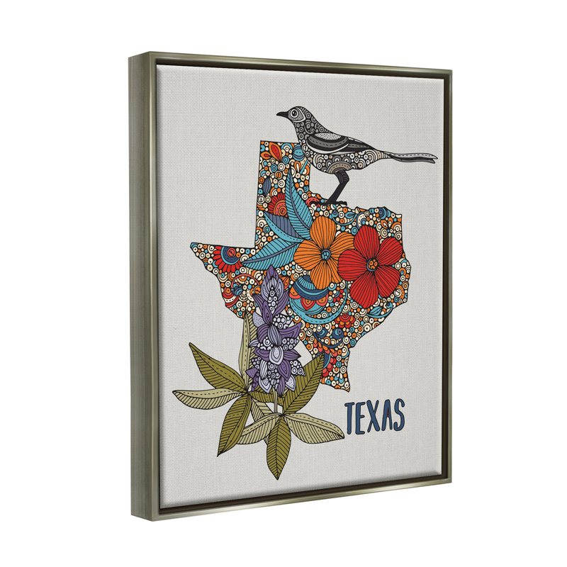 «Texas Bluebonnet State Bird Intricate Floral» par Valentina Harper, impression sur toile, H 21 po x l 17 po x P 1,7 po
