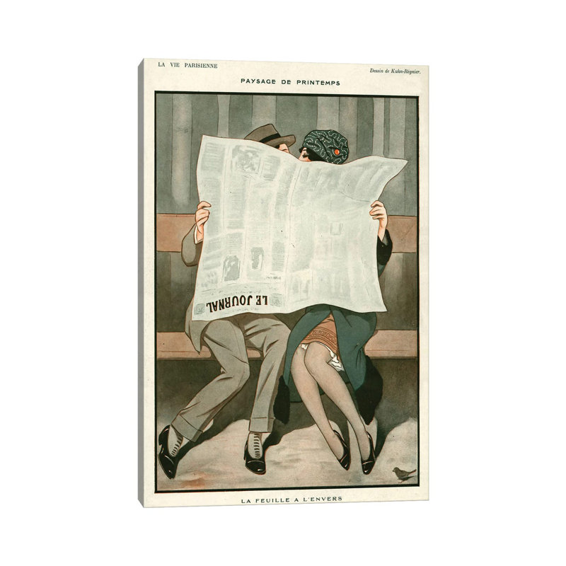 1920s La Vie Parisienne Magazine Plate by Joseph Kuhn-Regnier - Print on Canvas, 30.48cm H x 20.32cm W x 1.91cm D